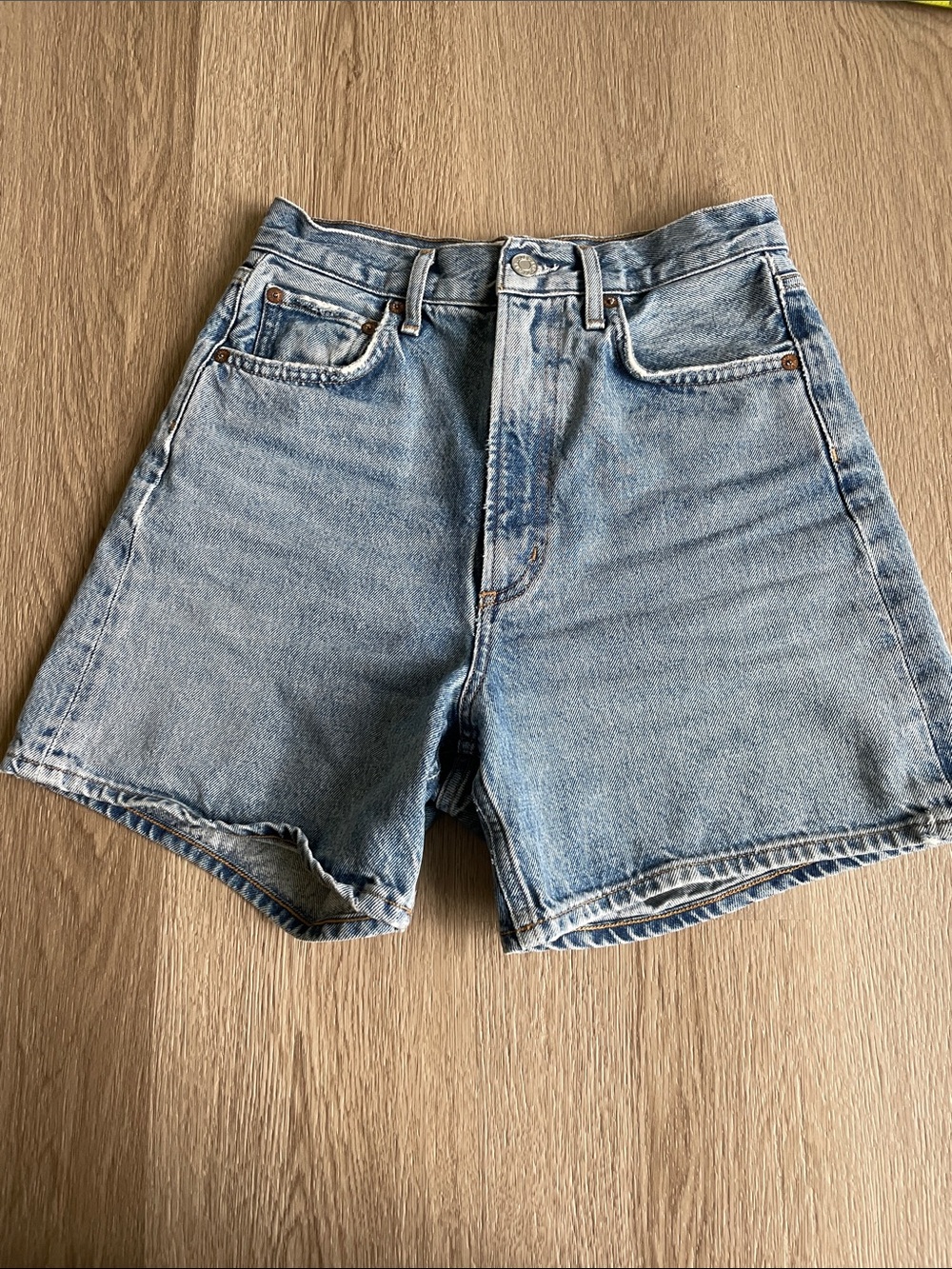 Agolde Stella Women's High-Rise Light Blue Denim Shorts